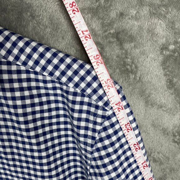 Jos A Bank 1905 Tailored Fit Button Down Dress Shirt Blue Plaid Mens Size M - Picture 7 of 8